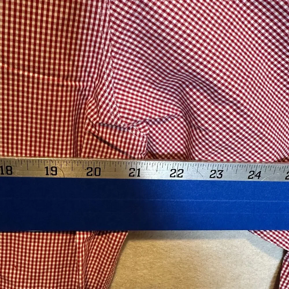 Vintage 90s Banana Republic Red Gingham Shirt Men's M Made Hong Kong Preppy